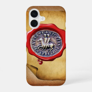 SEAL OF THE KNIGHTS TEMPLAR wax parchment iPhone 16 Case