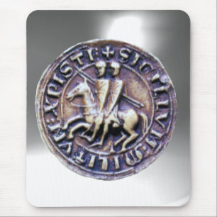 SEAL OF THE KNIGHTS TEMPLAR white Mouse Mat