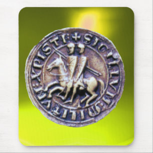 SEAL OF THE KNIGHTS TEMPLAR yellow Mouse Mat