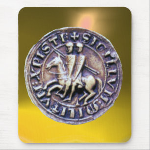 SEAL OF THE KNIGHTS TEMPLAR yellow Mouse Mat