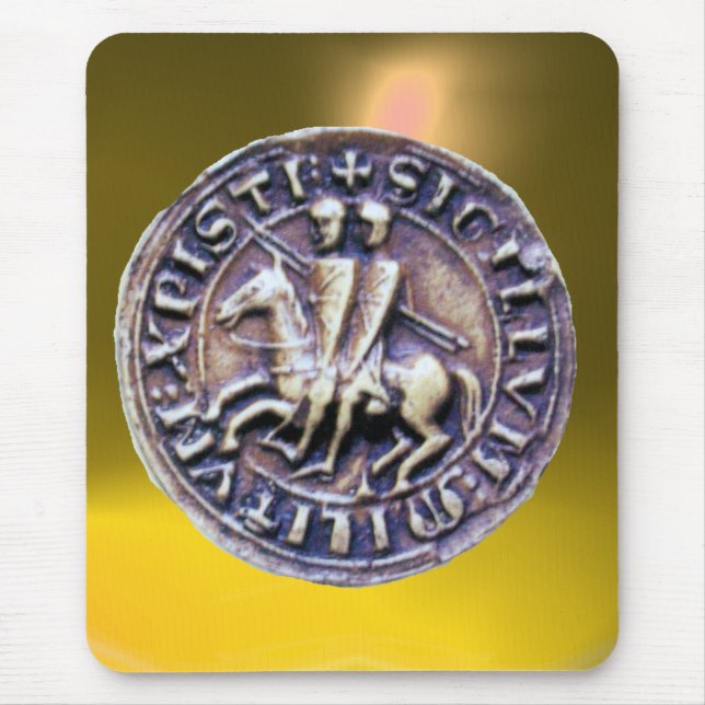 SEAL OF THE KNIGHTS TEMPLAR yellow Mouse Mat (Front)
