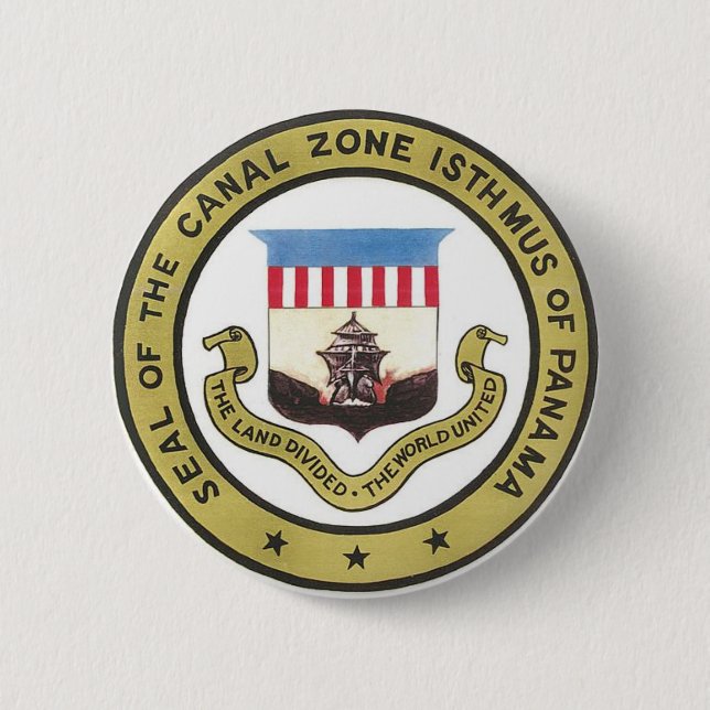 SEAL OF THE PANAMA CANAL ZONE 6 CM ROUND BADGE (Front)