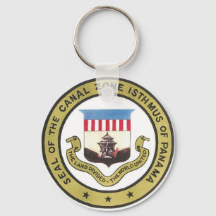 SEAL OF THE PANAMA CANAL ZONE KEY RING