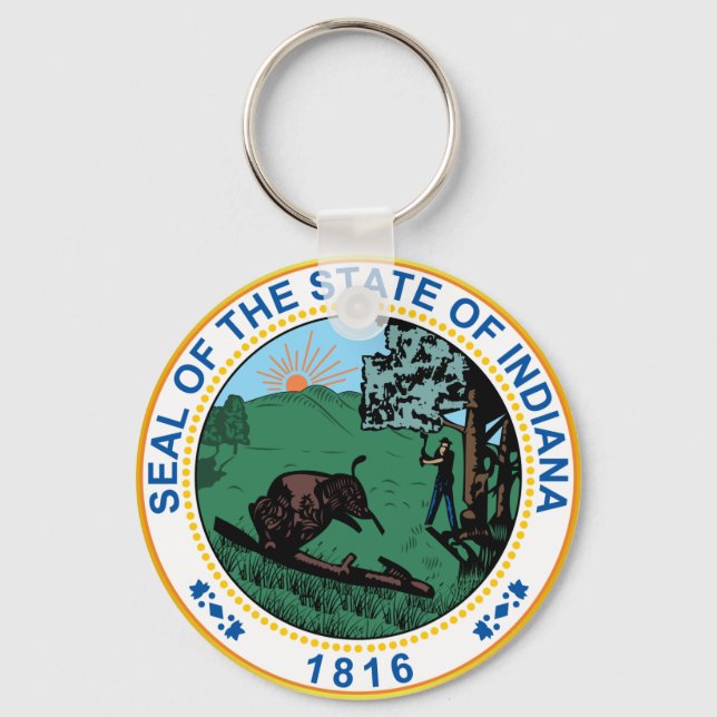 Seal of the State of Indiana Key Ring (Front)