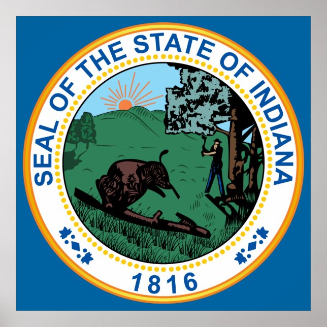 Seal of the State of Indiana Poster (Front)