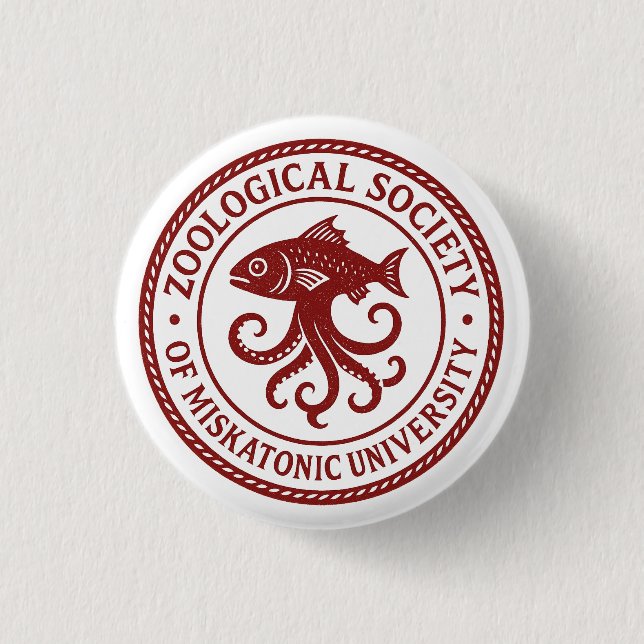 Seal of the Zoological Society of Miskatonic 3 Cm Round Badge (Front)