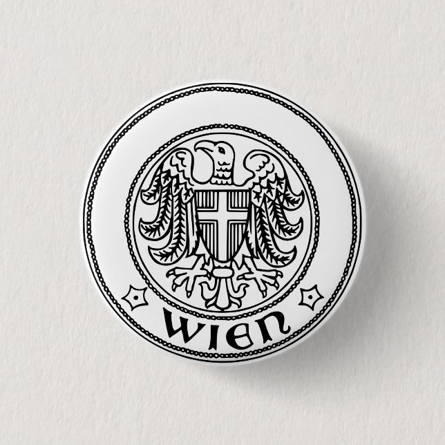 Seal of Vienna, AUSTRIA 3 Cm Round Badge (Front)