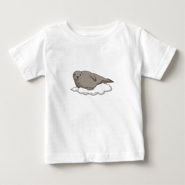 Seal on Clouds Baby T-Shirt (Front)