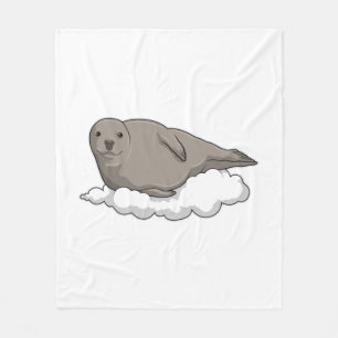 Seal on Clouds Fleece Blanket