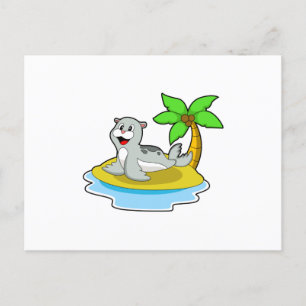 Seal on Island Postcard