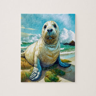 Seal on the Beach Jigsaw Puzzle