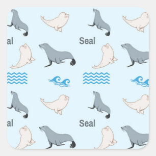 Seal pattern on blue