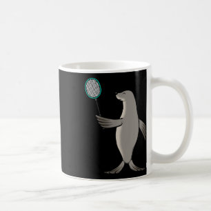 Seal Playing Badminton Hobby Sports  Coffee Mug