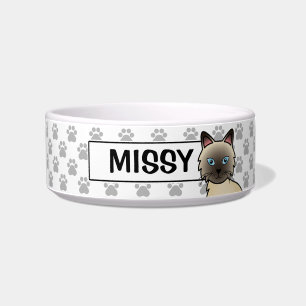 Seal Point Birman / Ragdoll Cat Cartoon Drawing Bowl