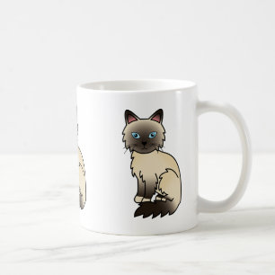 Seal Point Birman / Ragdoll Cat Cartoon Drawing Coffee Mug