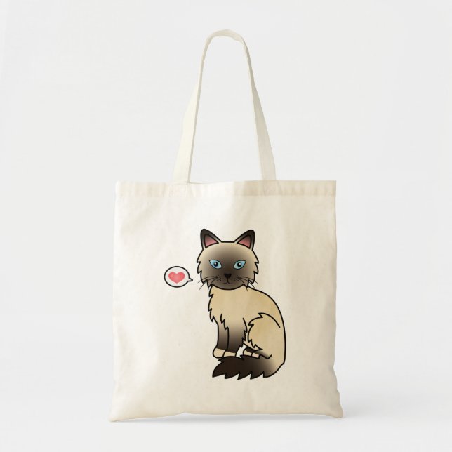 Seal Point Birman / Ragdoll Cat Love Tote Bag (Front)
