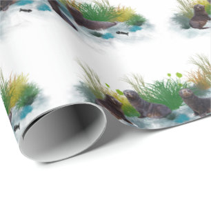 Seal Pup Party Wrapping Paper (choose colour)