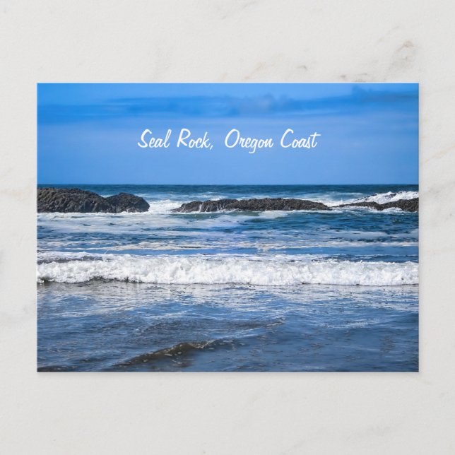 Seal Rock Oregon Coast On Pacific Ocean Postcard (Front)