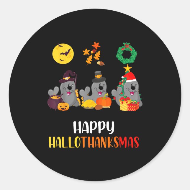 Seal Thanksgiving Merry Christmas Happy Hallothank (Front)