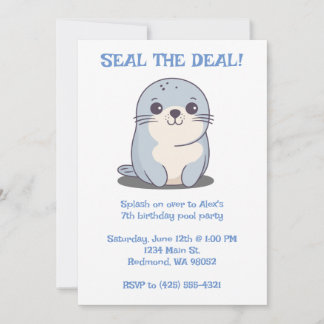 Seal the Deal Kids Birthday Invitation