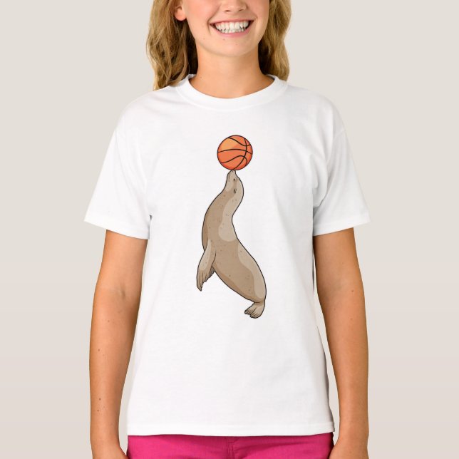 Seal with Basketball T-Shirt (Front)