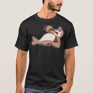 Seal with Bottle of Beer T-Shirt