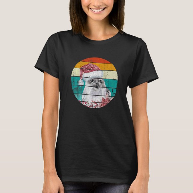 Seal with Christmas Hat T-Shirt (Front)