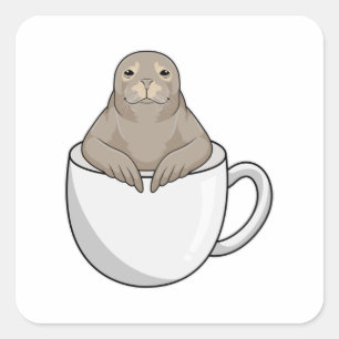 Seal with Coffee cup