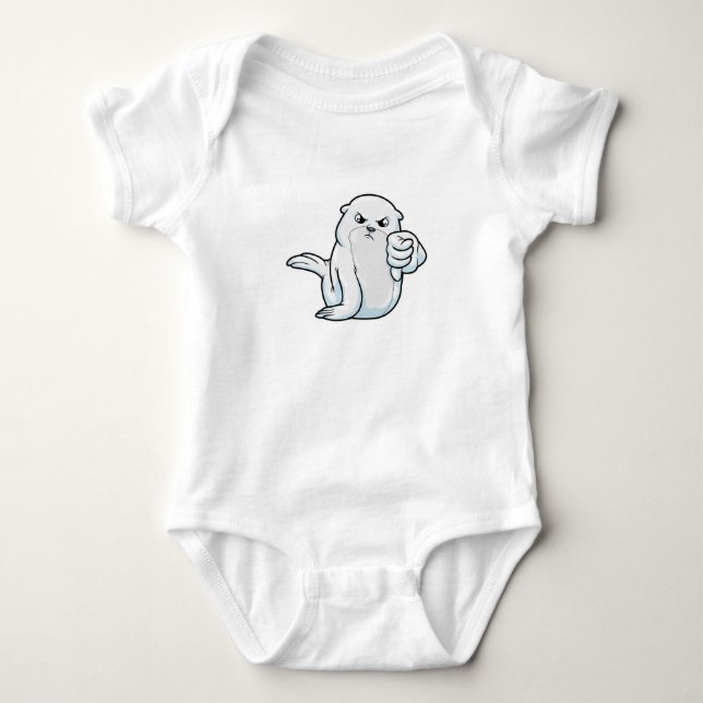 Seal with Disapprove Baby Bodysuit (Front)