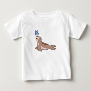 Seal with Fish (2).PNG Baby T-Shirt