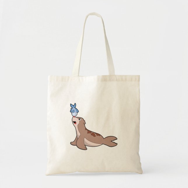 Seal with Fish (2).PNG Tote Bag (Front)