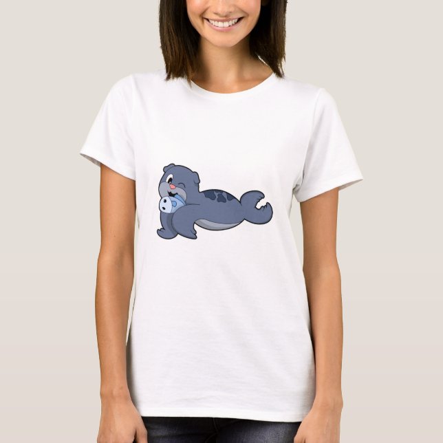 Seal with Fish (3).PNG T-Shirt (Front)