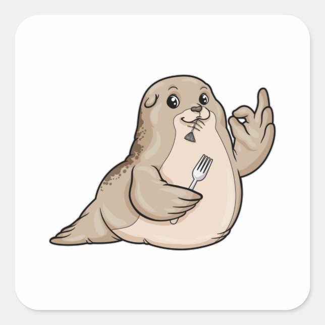 Seal with Fish & Fork (Front)