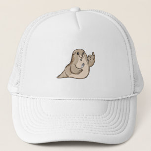 Seal with Fish & Fork Trucker Hat