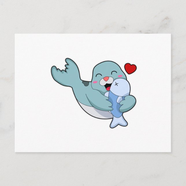Seal with Fish Postcard (Front)