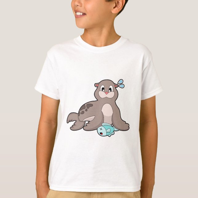 Seal with Fish T-Shirt (Front)