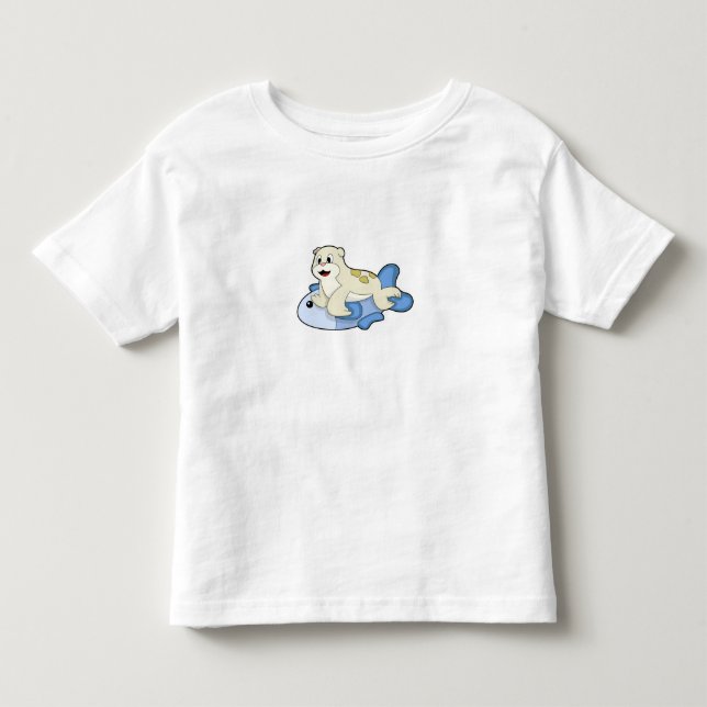 Seal with Fish Toddler T-Shirt (Front)