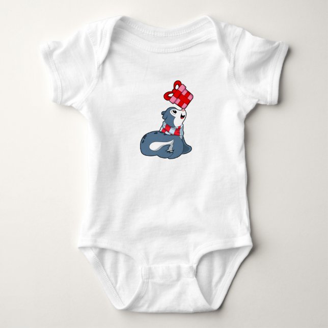 Seal with Gift Baby Bodysuit (Front)