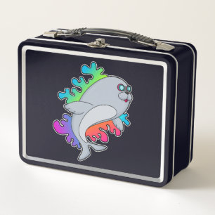 Seal with Glasses Metal Lunch Box