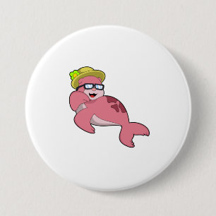 Seal with Glasses.PNG 7.5 Cm Round Badge