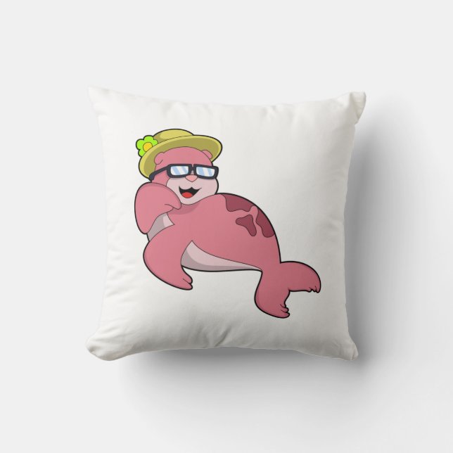 Seal with Glasses.PNG Cushion (Front)