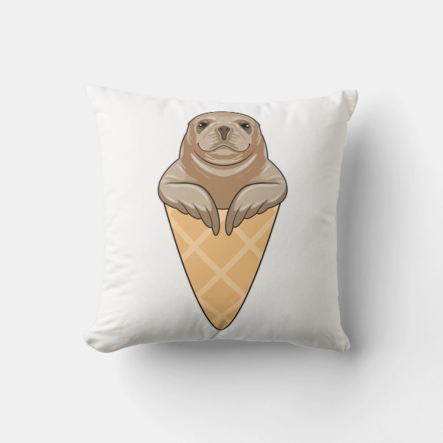 Seal with Ice cream cone Cushion (Front)