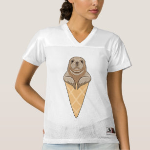 Seal with Ice cream cone Women's Football Jersey