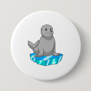 Seal with Ice floe 7.5 Cm Round Badge