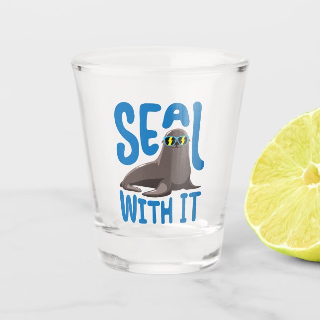 Seal With It Cool Seal with Sunglasses Shot Glass (Front)