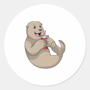 Seal with Mug with Straw