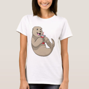 Seal with Mug with Straw T-Shirt