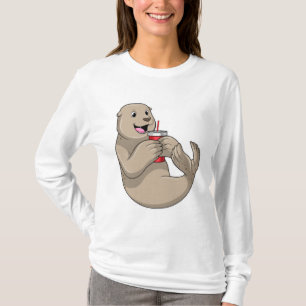 Seal with Mug with Straw T-Shirt