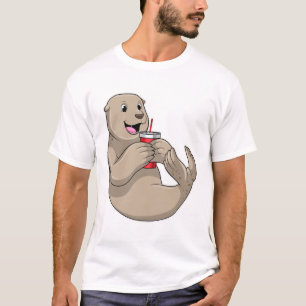 Seal with Mug with Straw T-Shirt