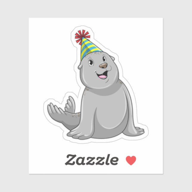 Seal with Party hat Party (Sheet)